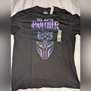 NWT Men's XL Black‎ Panther Graphic Print Black Short Sleeve T-shirt
